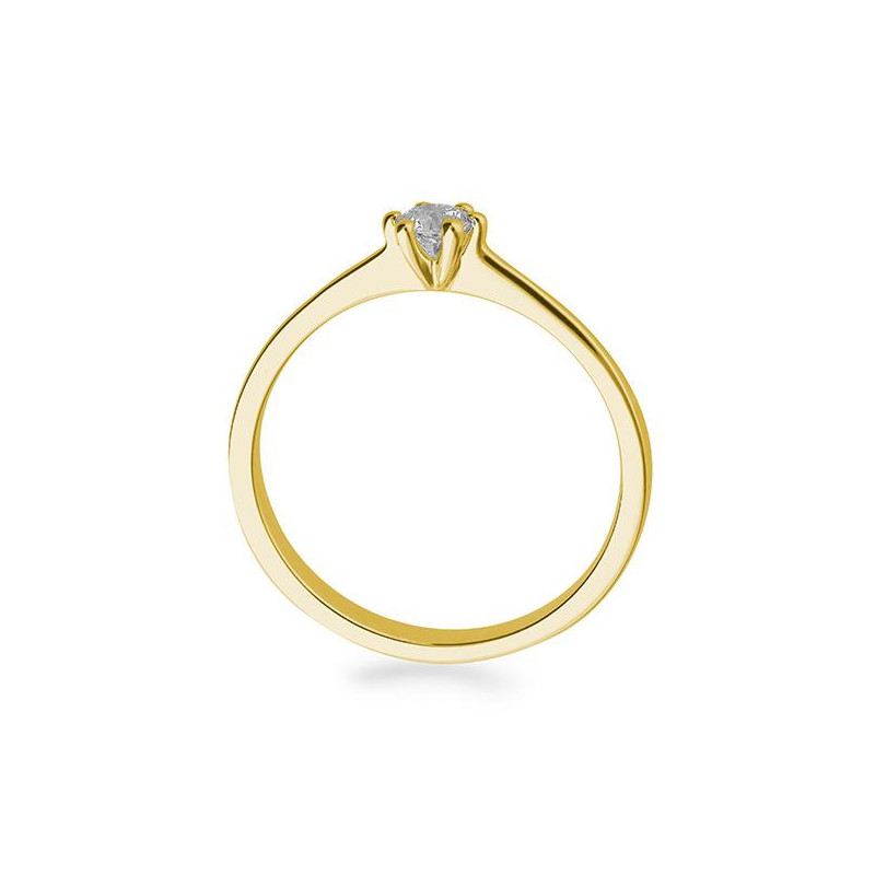 0,20 ct. H Si Bague solitaire or jaune 750/18 ct. avec diamant 6 griffes – Image 2