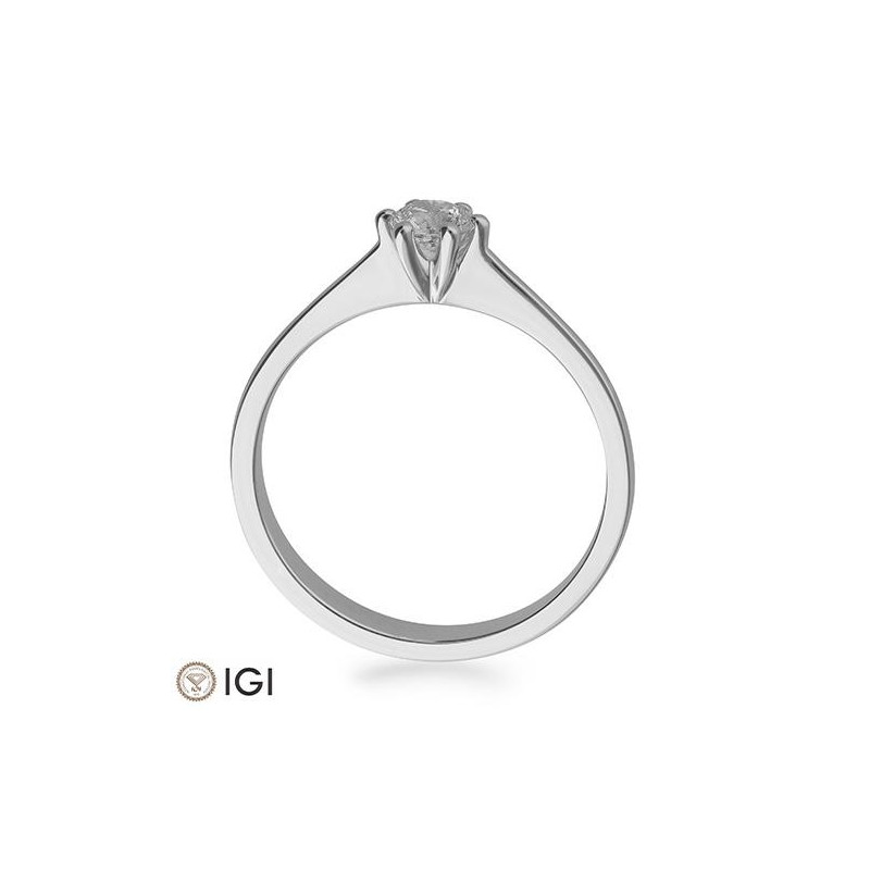 0,30 ct. H Si Solitärring Weißgold 750/18 Kt. mit Diamant 6 Griff – Bild 2
