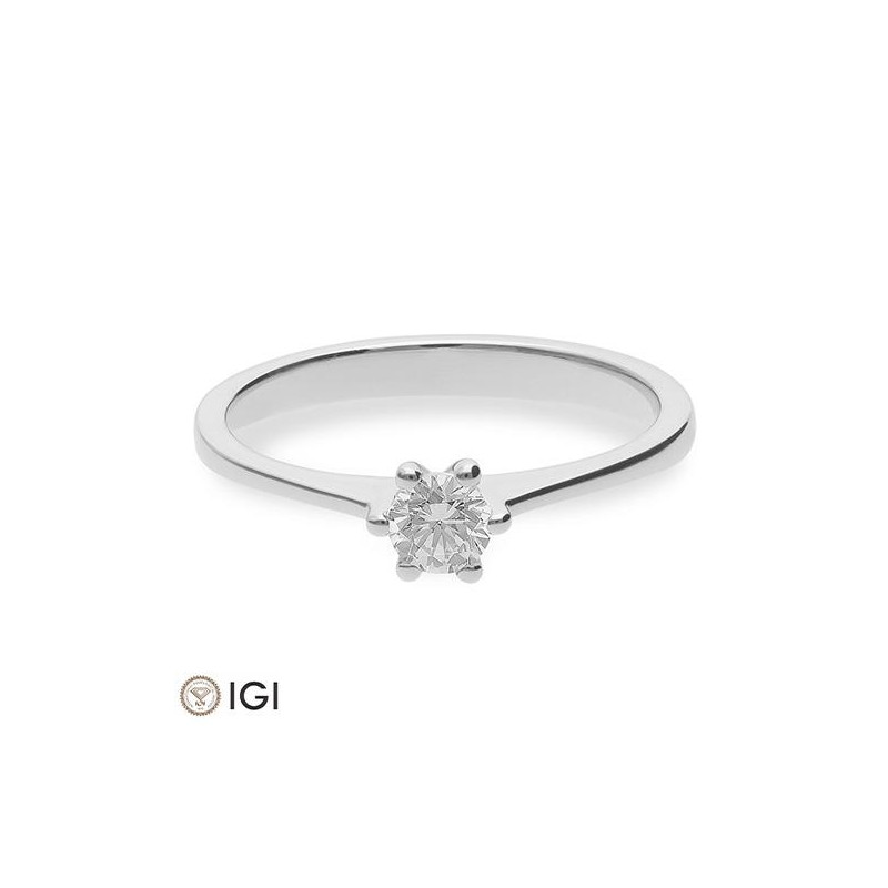 0,30 ct. H Si Solitärring Weißgold 750/18 Kt. mit Diamant 6 Griff – Bild 3