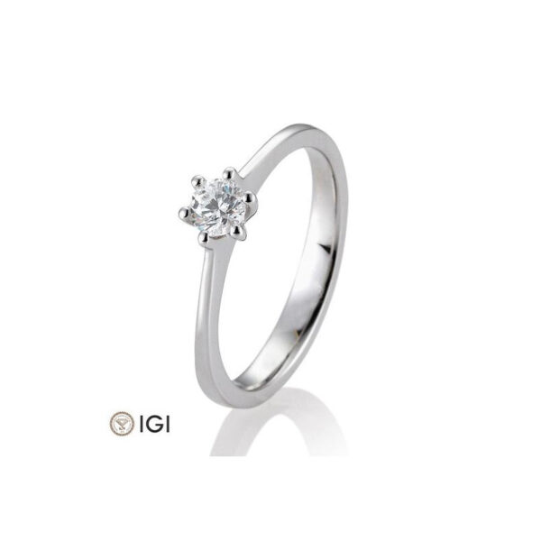 0,30 ct. H Si Bague solitaire platine 950 avec diamant 6 griffes.