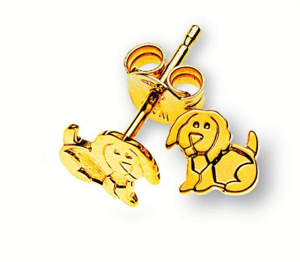 Clous d'oreilles chats or jaune 375