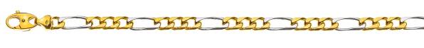 Collier Figaro, or 750/18 ct. bicolore (jaune et blanc), env. 6,0 mm