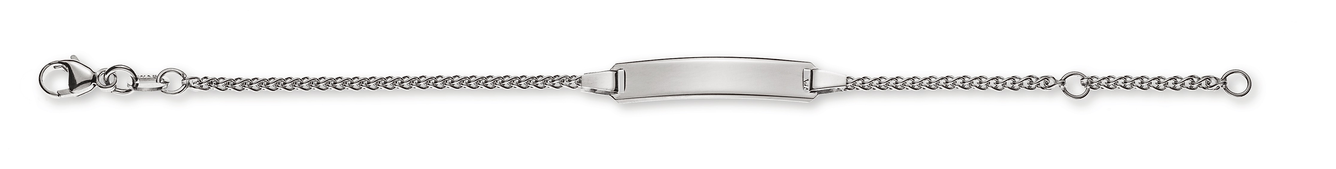 Bracelet d'identité palmier pour enfants or blanc 585/ 14 ct.