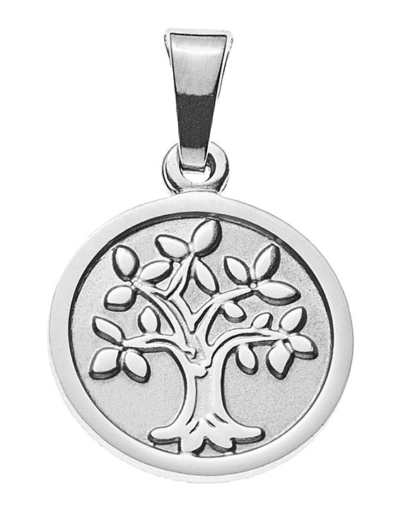 Pendentif arbre de vie 12mm or blanc 750/ 18 ct.
