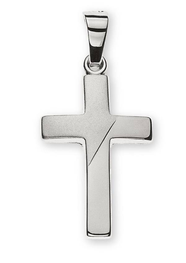 Croix or blanc 750/18ct poli/ sablé H: 18mm L: 12mm