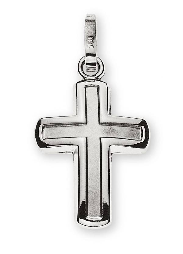 Croix or blanc 750/18ct centre sablé H:15mm L: 11mm