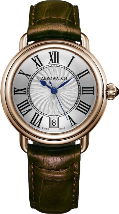 Aérowatch, 1942 Lady Midsize, cuir brun