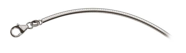 Collier Omega, plat, double face mat/poli, or blanc 750/18 ct., env. 2,5 mm