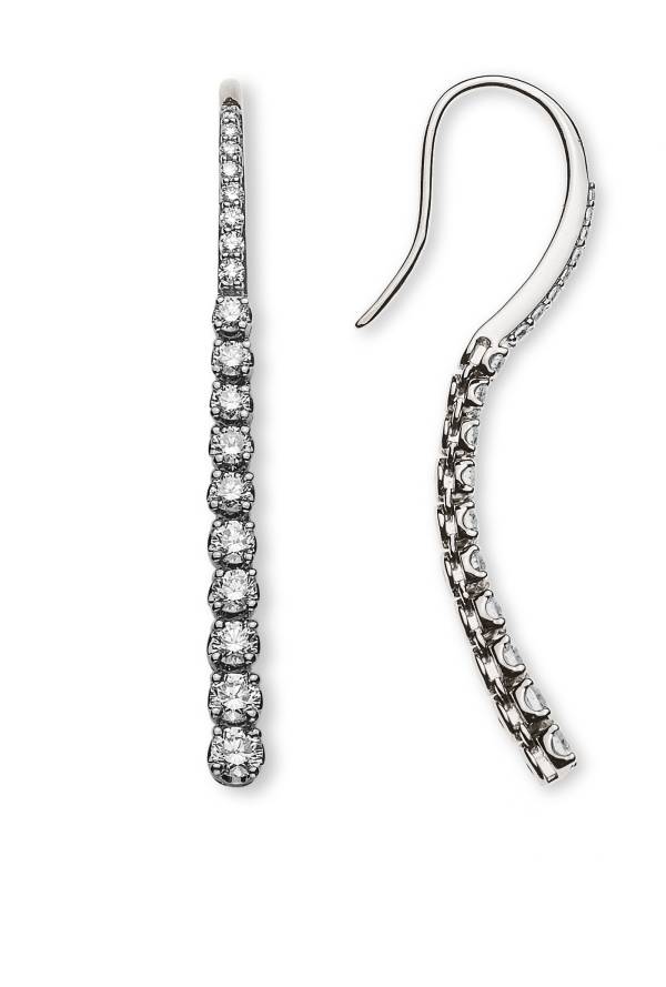 Ohrhänger, Weißgold 750/18ct, 36 Brillanten H SI 1.13ct.