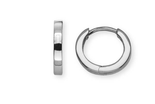 Creolen mit Scharnier, 750er Weißgold, Durchmesser 11,8 mm, Breite 2,0 mm