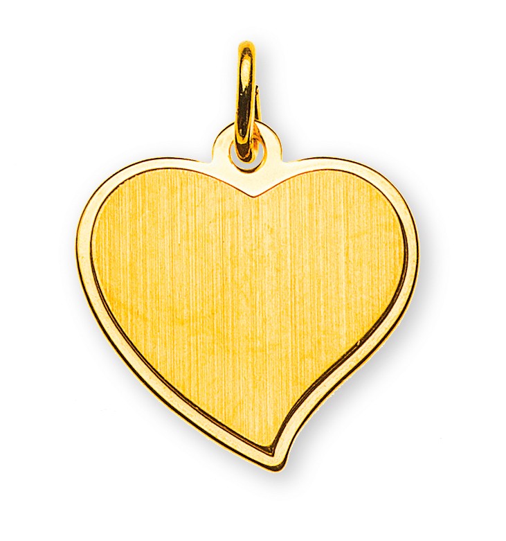 Gravuranhänger, Herz, satiniert, Gelbgold 750/ 18ct.