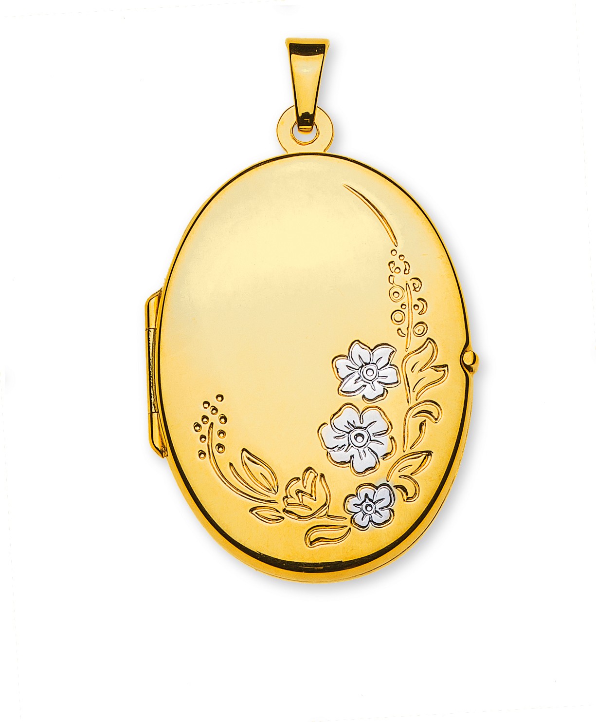 Medaillon-Anhänger für Foto, oval, Gelbgold 750/ 18 ct.