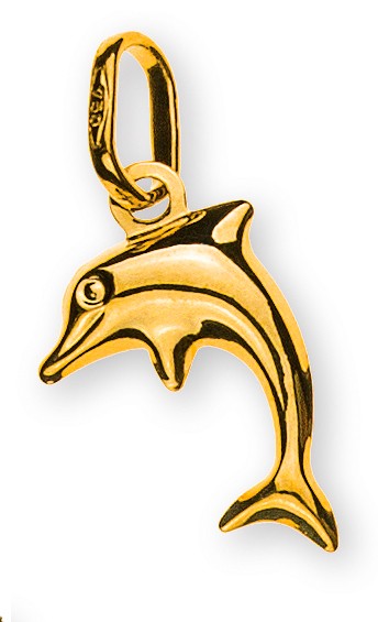 Pendentif dauphin or jaune 750/ 18ct.