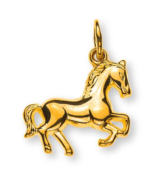 Pendentif cheval or jaune 750/ 18 ct.
