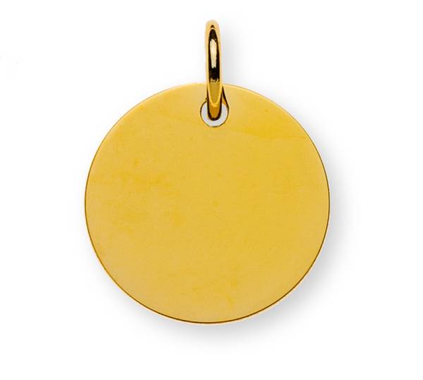 Anhänger zum Gravieren, poliert, Gelbgold 750/ 18 ct, 14 mm