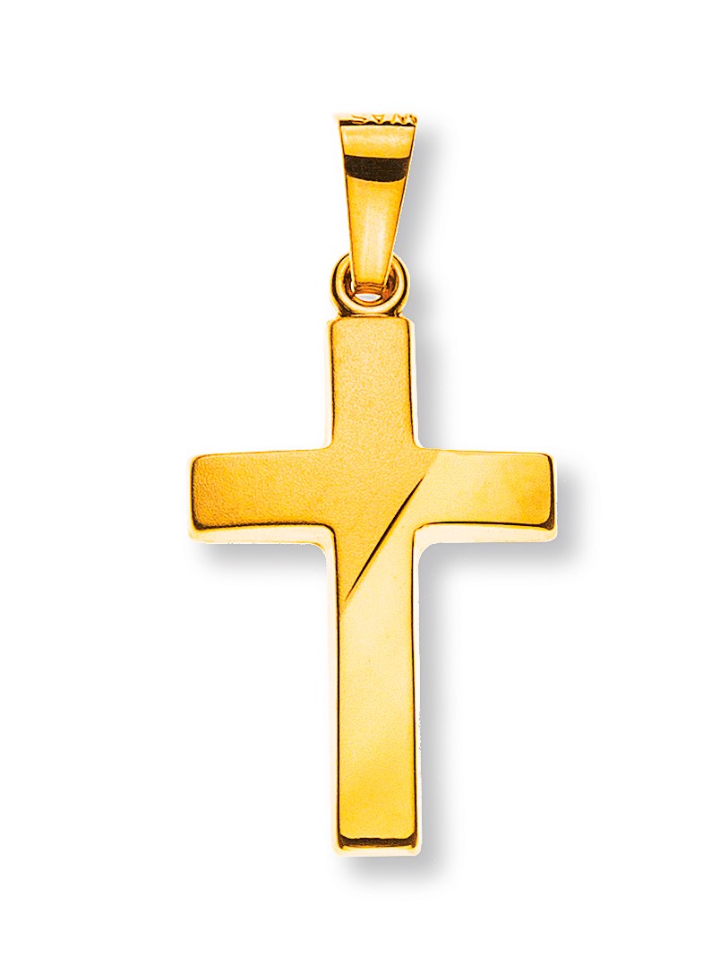 Croix, or jaune 750/ 18 ct., sablée/ polie, 18x12mm