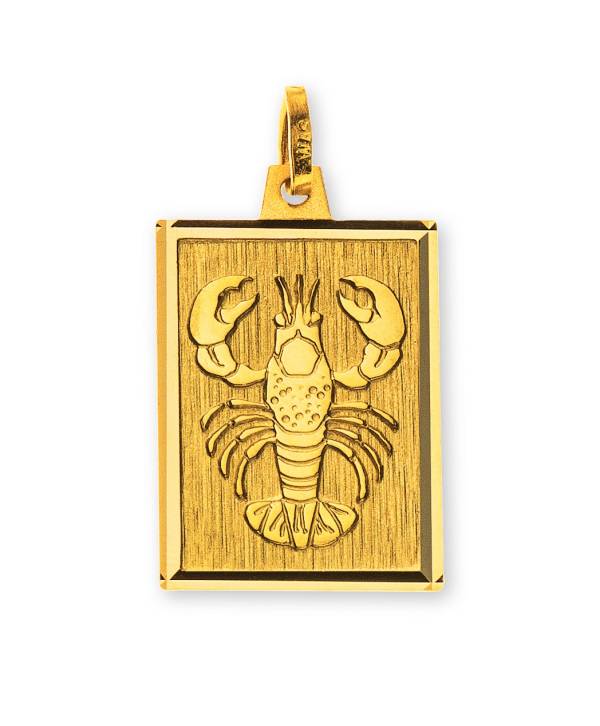 Pendentif signe du zodiaque Cancer or jaune 750/18 ct. H: 19mm / L: 14mm