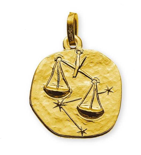 Pendentif, signe du zodiaque, Balance, or jaune 750/ 18 ct.