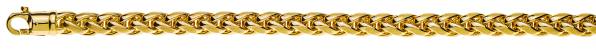 Bracelet Palmier, or jaune 750/18 ct. 7.0 mm, fait main, semi-massif, poli/satiné, 20 cm
