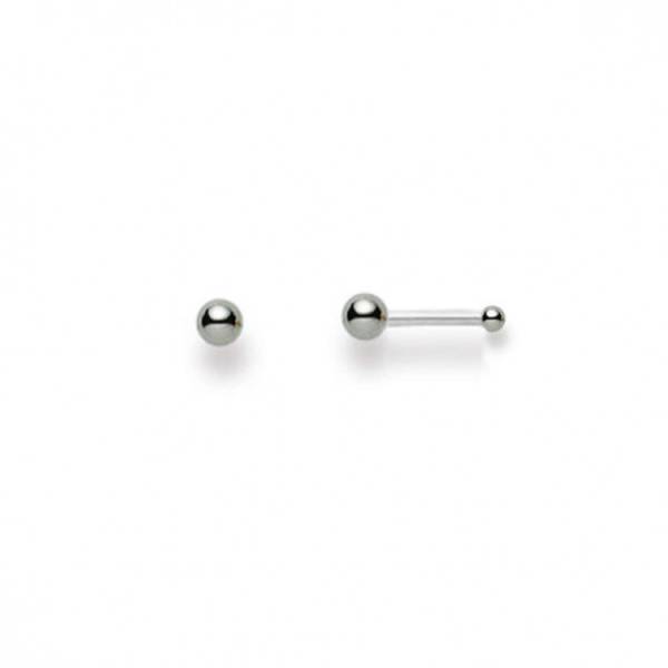 Clou de nez boule or blanc 750/18 ct.