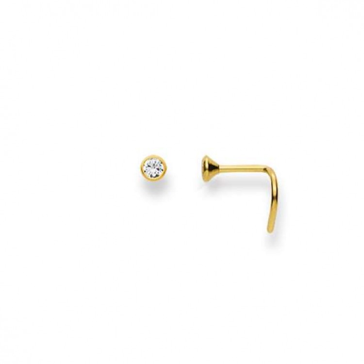Nasenstecker Gelbgold 750/18 ct. mit Zirkon