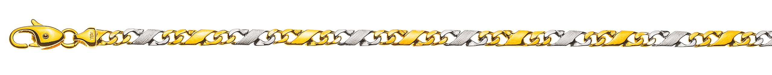 Collier Carrera, satiné/poli bicolore (or jaune/or blanc ) 750/18 ct., 4 mm