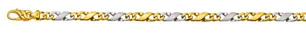 Collier Carrera, satiné/poli bicolore (or jaune/or blanc) 750/18 ct., 5 mm