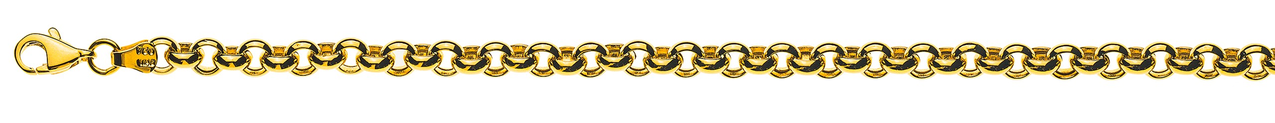 Collier Erbs-Kette, 750/18 kt. Gelbgold, halbmassiv, ca. 5,0 mm