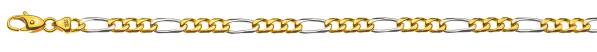 Chaîne Figaro, or 750 bicolore (or jaune/or blanc), env. 4,5 mm