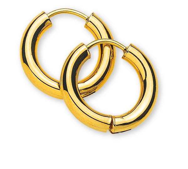 Creolen mit Scharnier, Gelbgold 750, Durchmesser 16 mm, Breite 3 mm