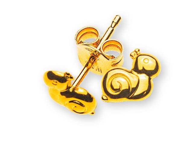 Clous d'oreilles escargot or jaune 750