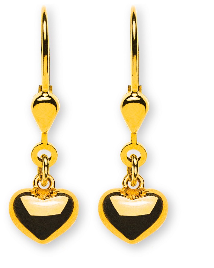 Herzohrhänger, Gelbgold 750