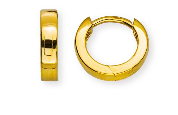 Creolen mit Scharnier, Gelbgold 750, Durchmesser 10,4 mm, Breite 2,4 mm