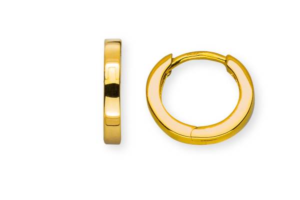 Creolen mit Scharnier, Gelbgold 750, Durchmesser 11,8 mm, Breite 2 mm