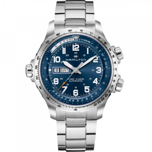 Hamilton Khaki Aviation Xwind Day Date Auto Blue, Steel Automatique | 45mm