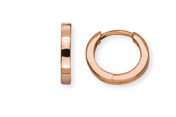 Créoles à charnière, or rose 750, diamètre 11.8 mm, largeur 2.0 mm