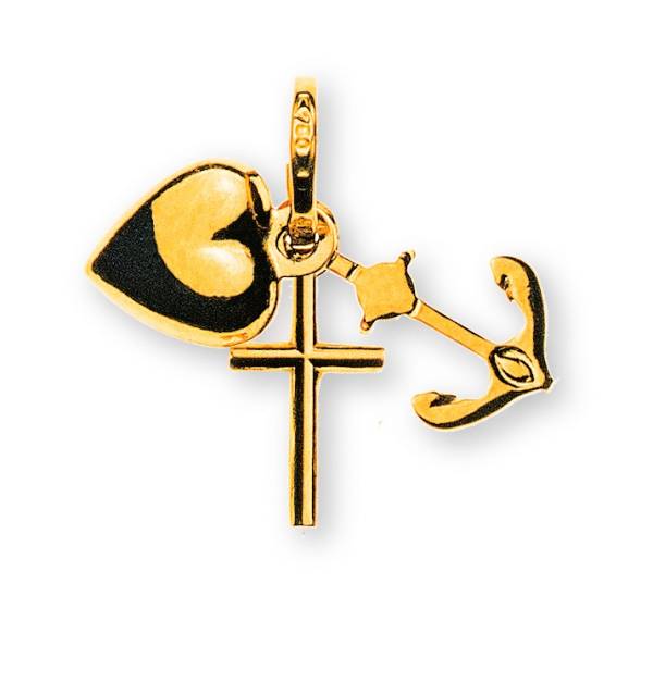 Glaube, Hoffnung, Liebe Gelbgold 750/ 18 ct., 6x10mm