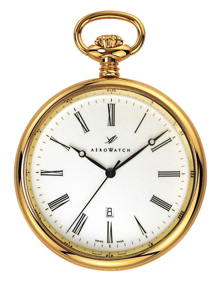 Aérowatch montre de poche, plaquée or