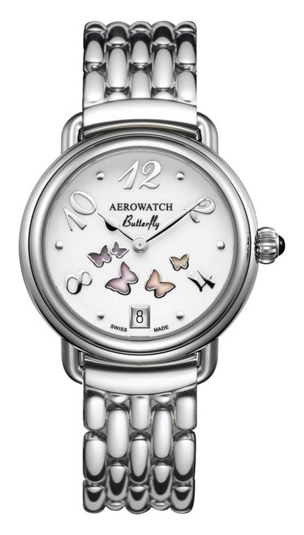 Aerowatch 1942 Lady Butterfly bracelet acier