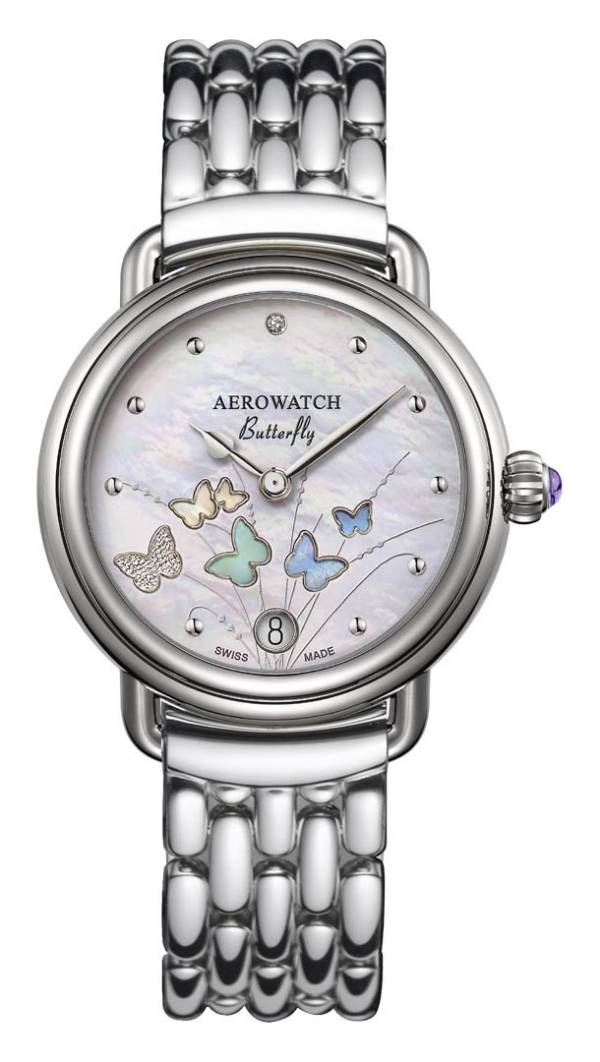 Aerowatch 1942 Lady Butterfly Limited Edition bracelet acier