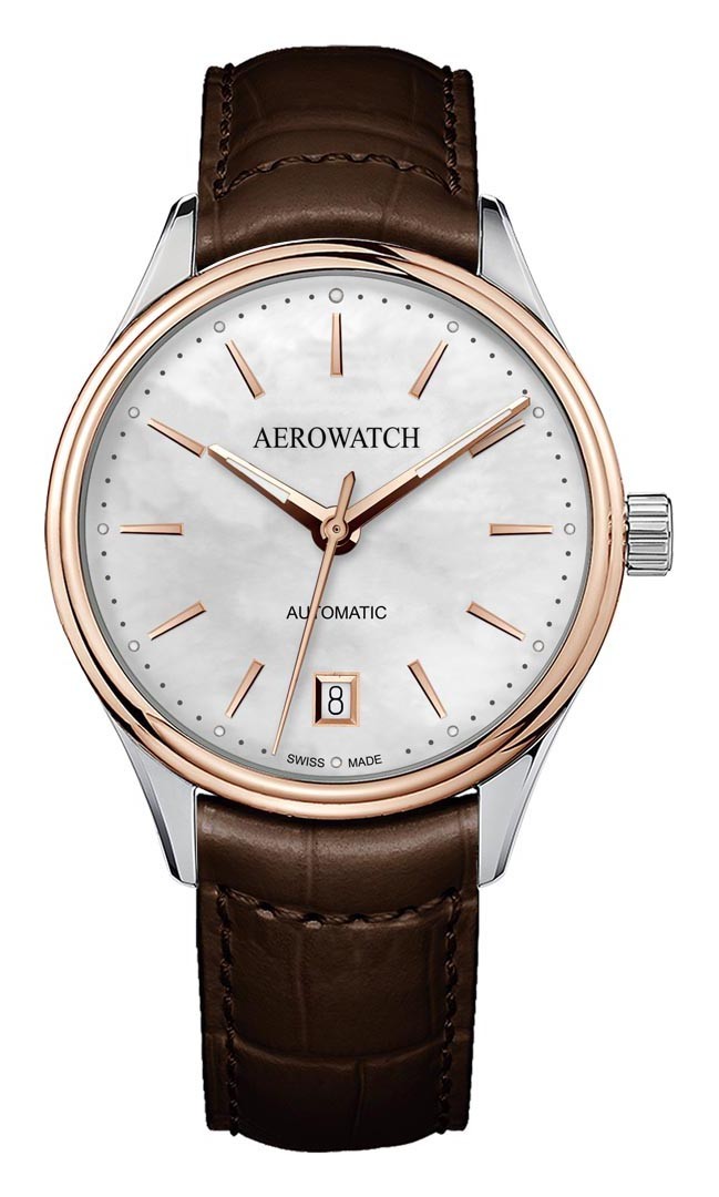 Aerowatch Les Grandes Classiques Lady Automatic cuir brun