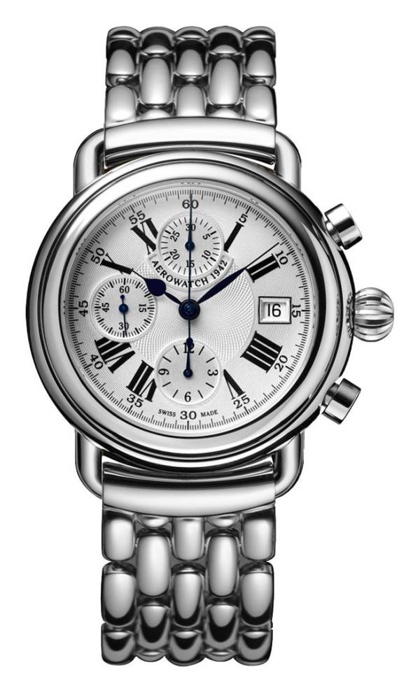 Aerowatch 1942 Automatic Chrono 42mm bracelet acier