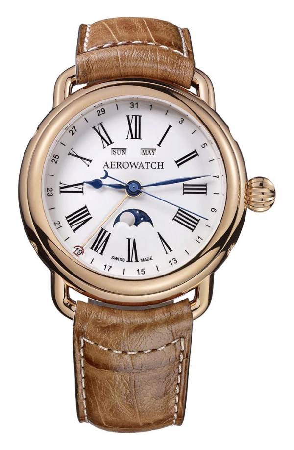 Aerowatch 1942 Automatic Moon Phase Rose