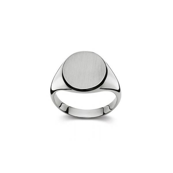 Chevalière or blanc 750/18 ct. 16 x 14 mm