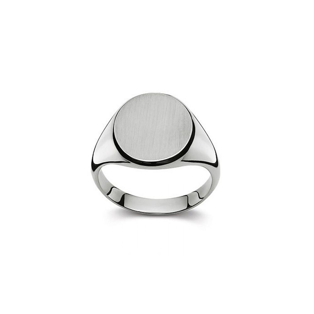 Chevalière or blanc 750/18 ct. 16 x 14 mm