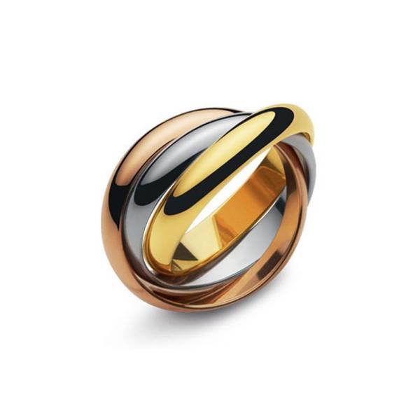 Bague Tricolore blanc/jaune/rouge or 750/18 ct.