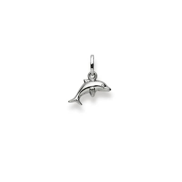 Pendentif, dauphin, or blanc 750/ 18 ct., 12x8mm