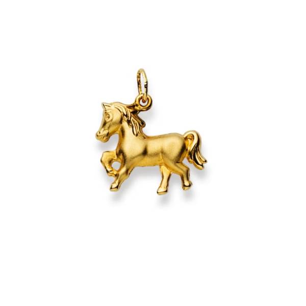 Pendentif, cheval, or jaune 750/ 18 ct., 18x15mm