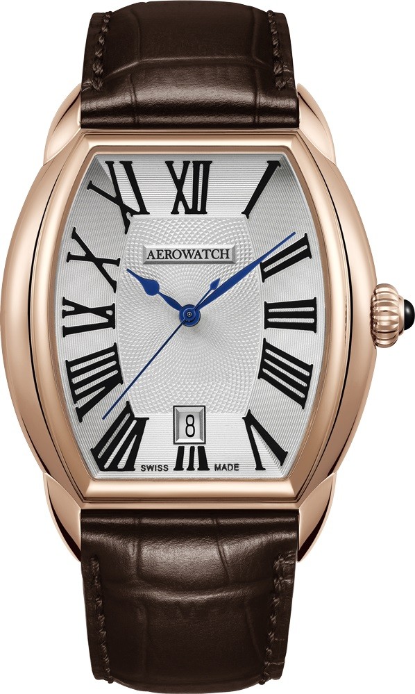 Aérowatch Streamline, quartz, rose, bracelet en cuir brun