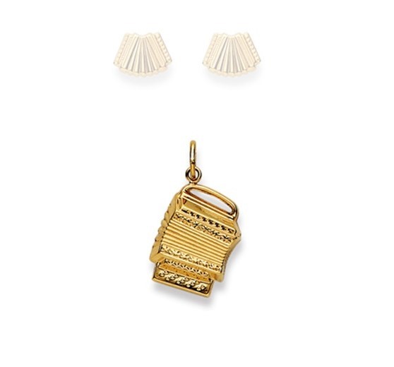 Pendentif, Accordéon, or jaune 750/ 18 ct.